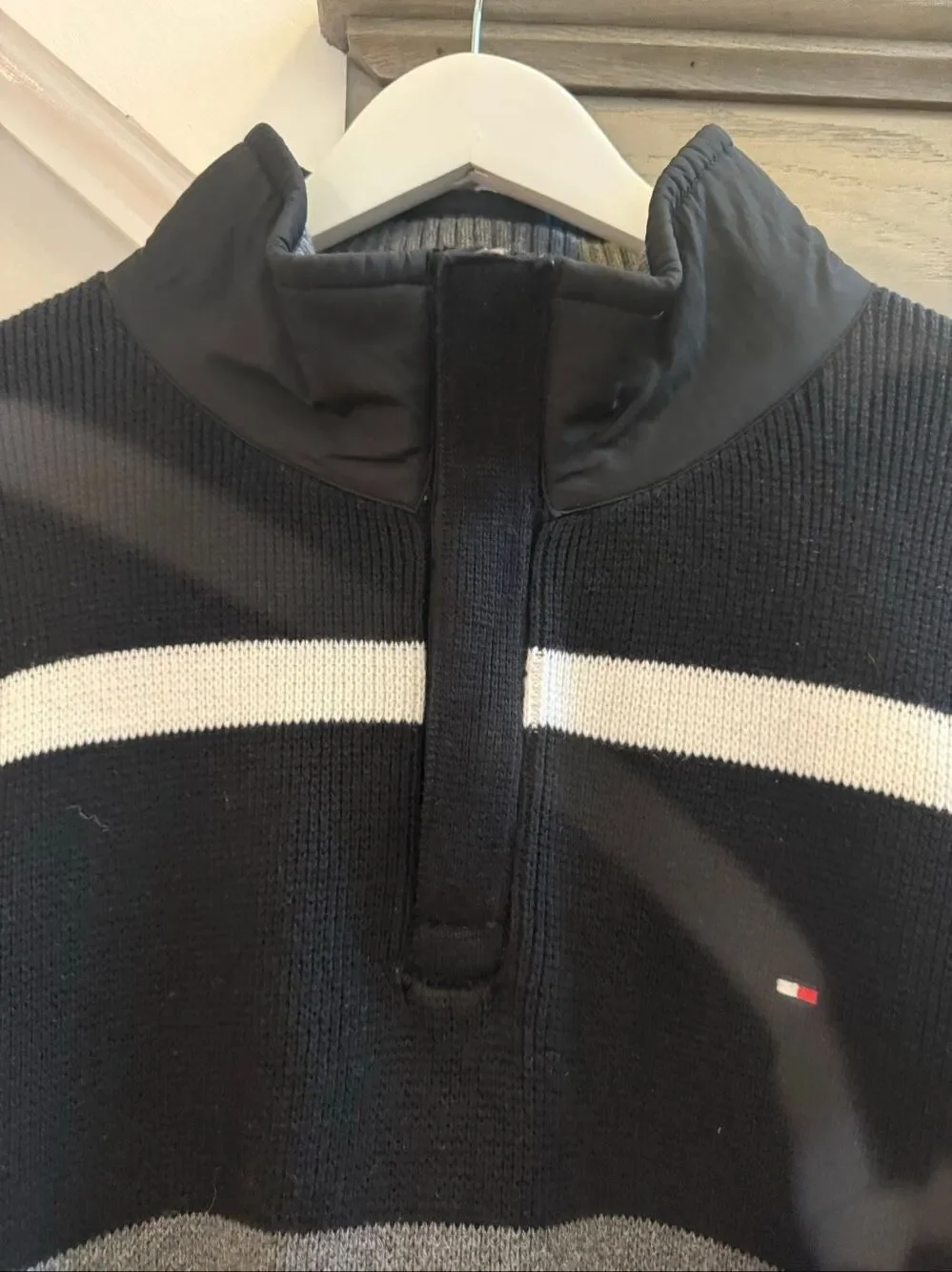 Tommy Hilfiger Black & Gray Rugby Sweater sz XXLT NWOT